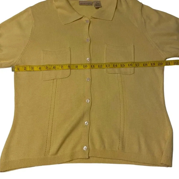 Apostrophe Canary Yellow Cardigan, Large - Picture 9 of 11